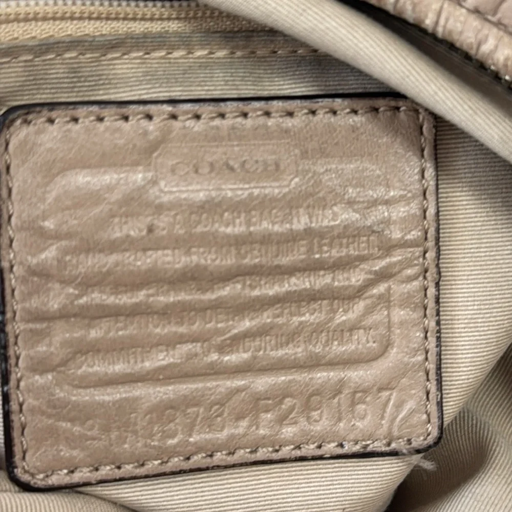 Coach Taupe Quilted Leather Hobo Bag with Silver Hardware